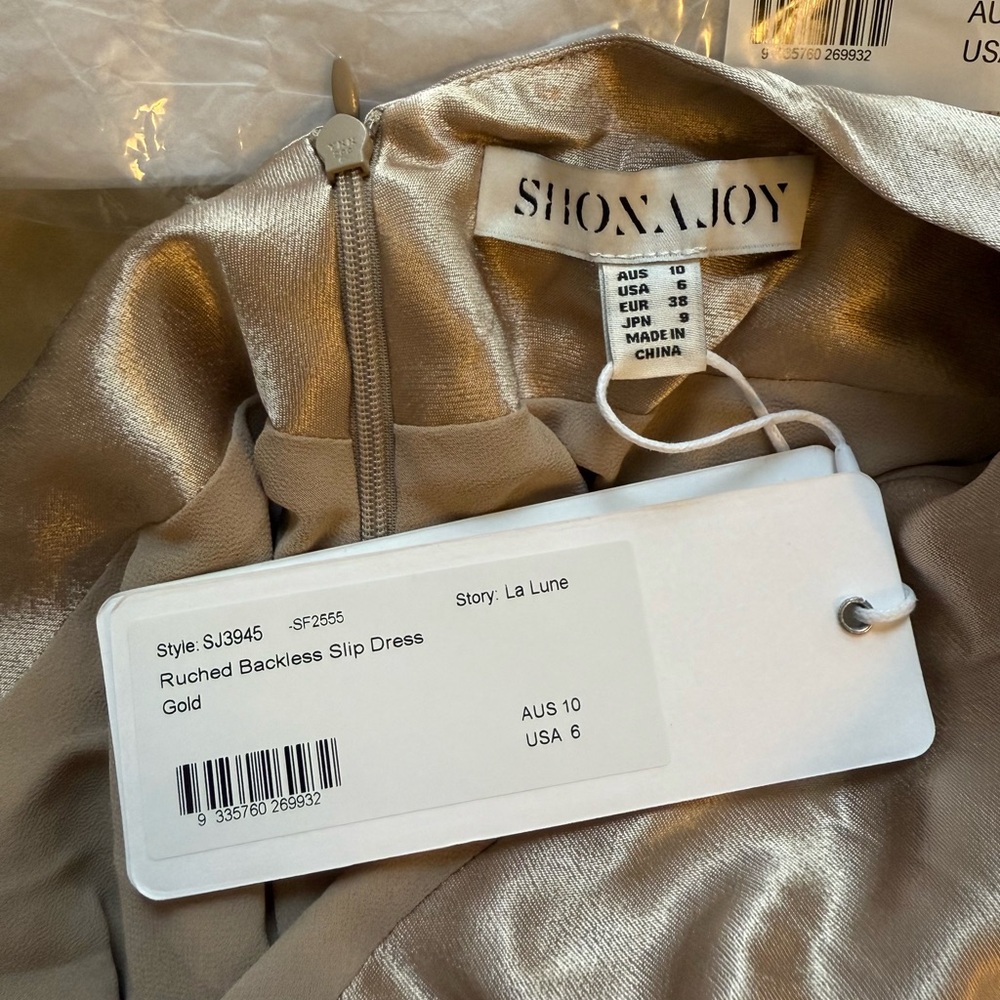 Shona Joy La Lune Lace Back Maxi Dress- Gold - Picture 7 of 8